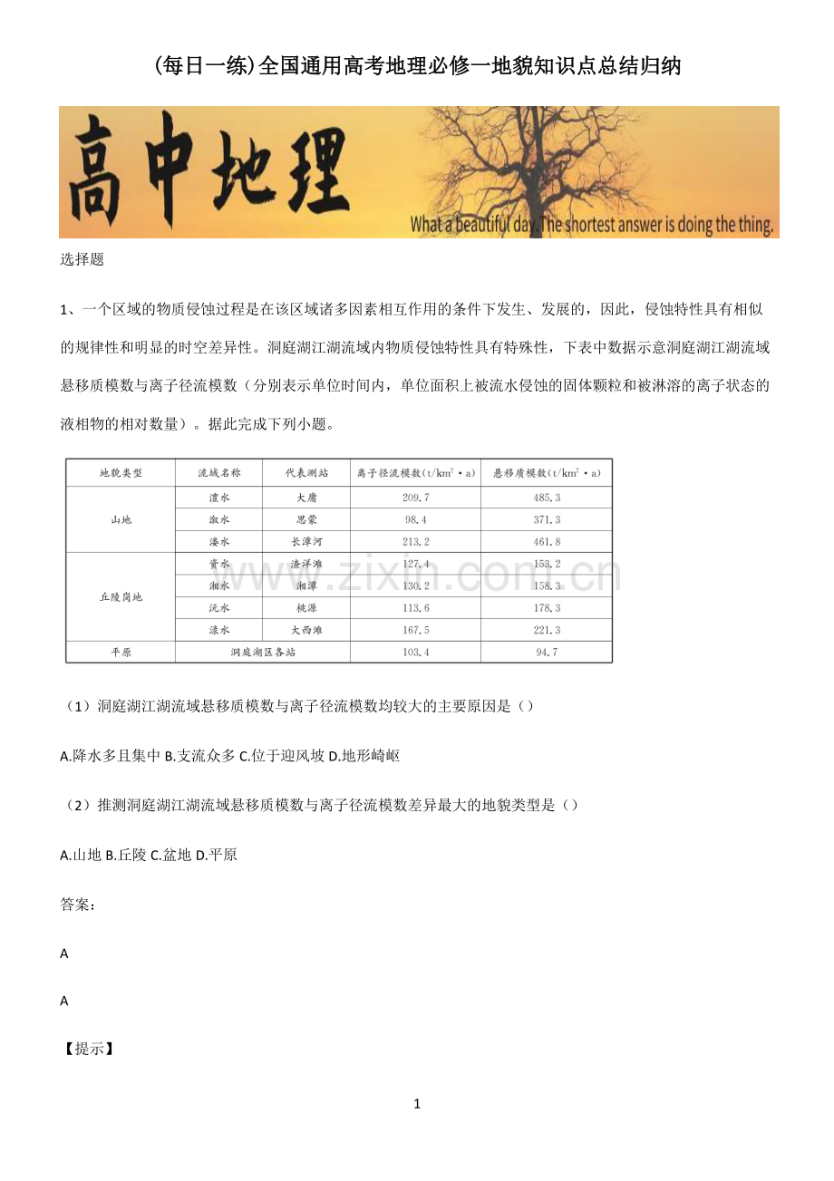 全国通用高考地理必修一地貌知识点总结归纳.pdf_第1页