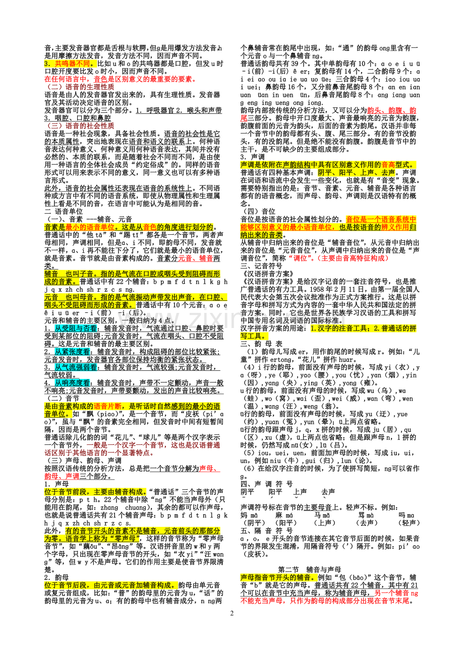 考研现代汉语笔记重要.doc_第2页