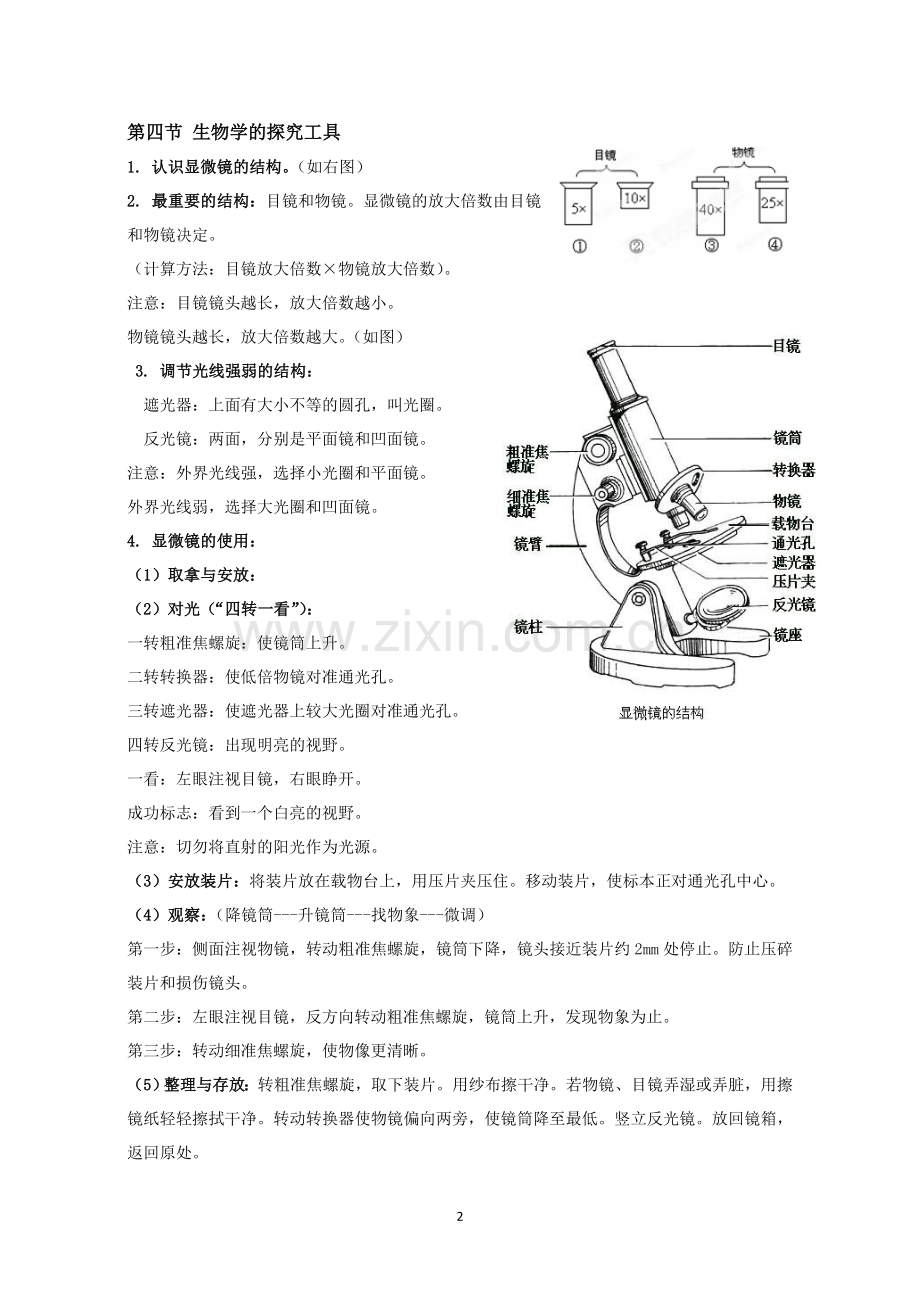 济南版七年级上册生物知识要点精编版.doc_第2页