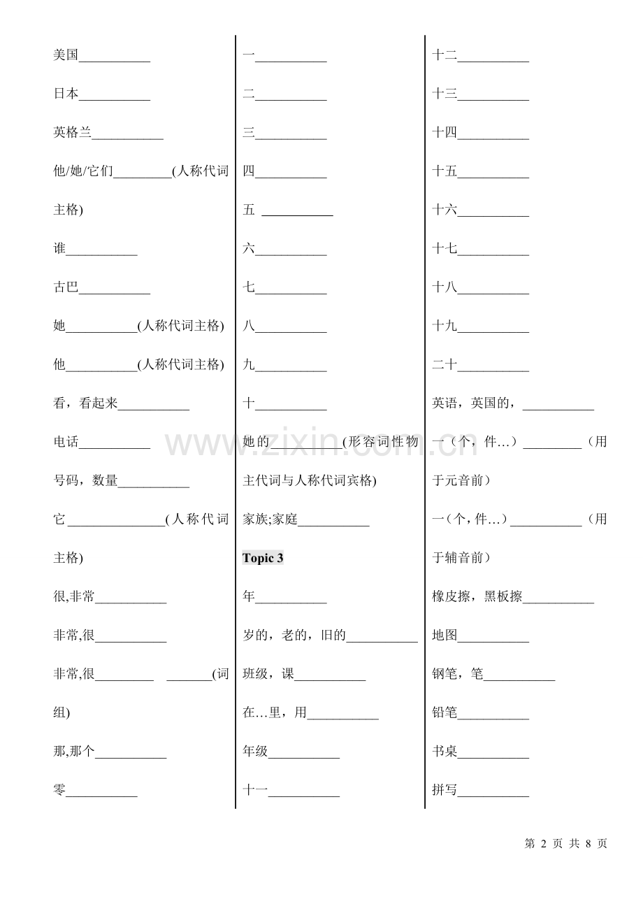 2017年秋仁爱版七年级上册英语单词默写表.doc_第2页