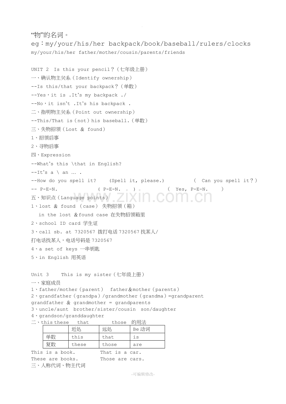 七年级上册英语全册复习教案.doc_第2页