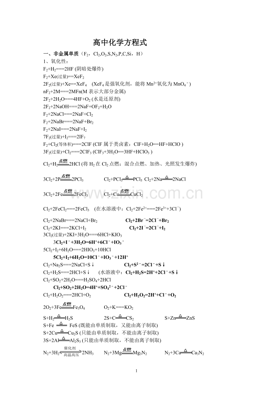 高中化学方程式(总).doc_第1页