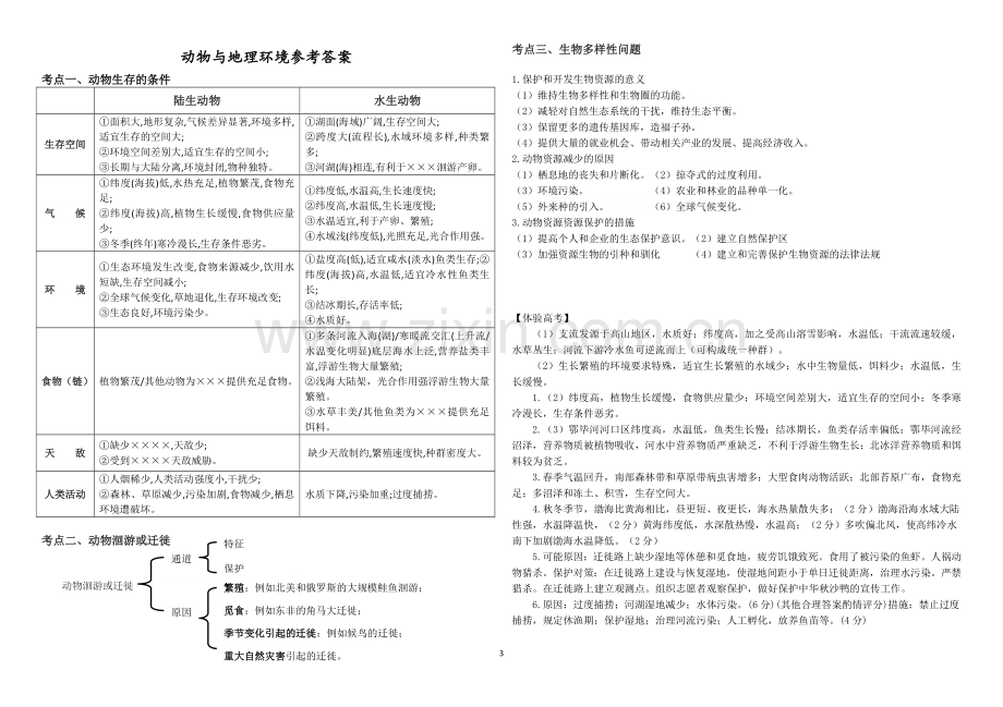 高考二轮微专题复习动物.doc_第3页