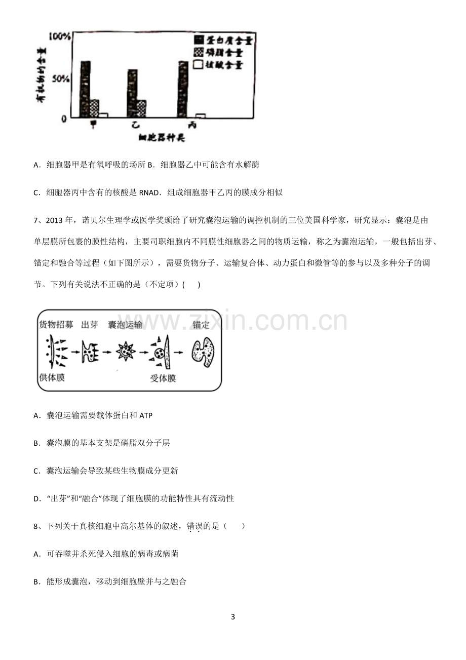 (文末附答案)人教版2022年高中生物第三章细胞的基本构成基础知识手册.pdf_第3页