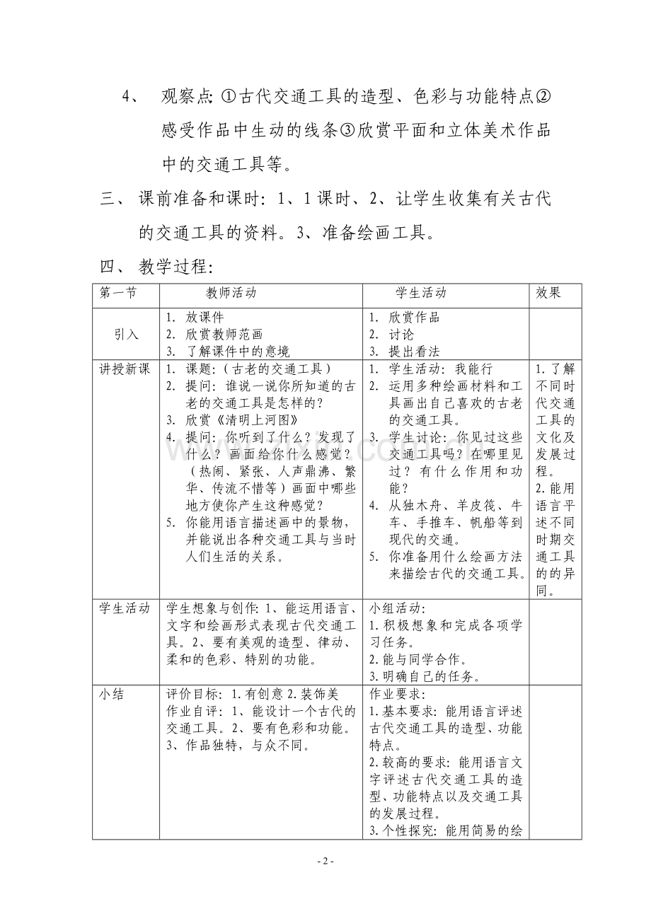 岭南版新教材小学美术三年级下册教案.doc_第2页