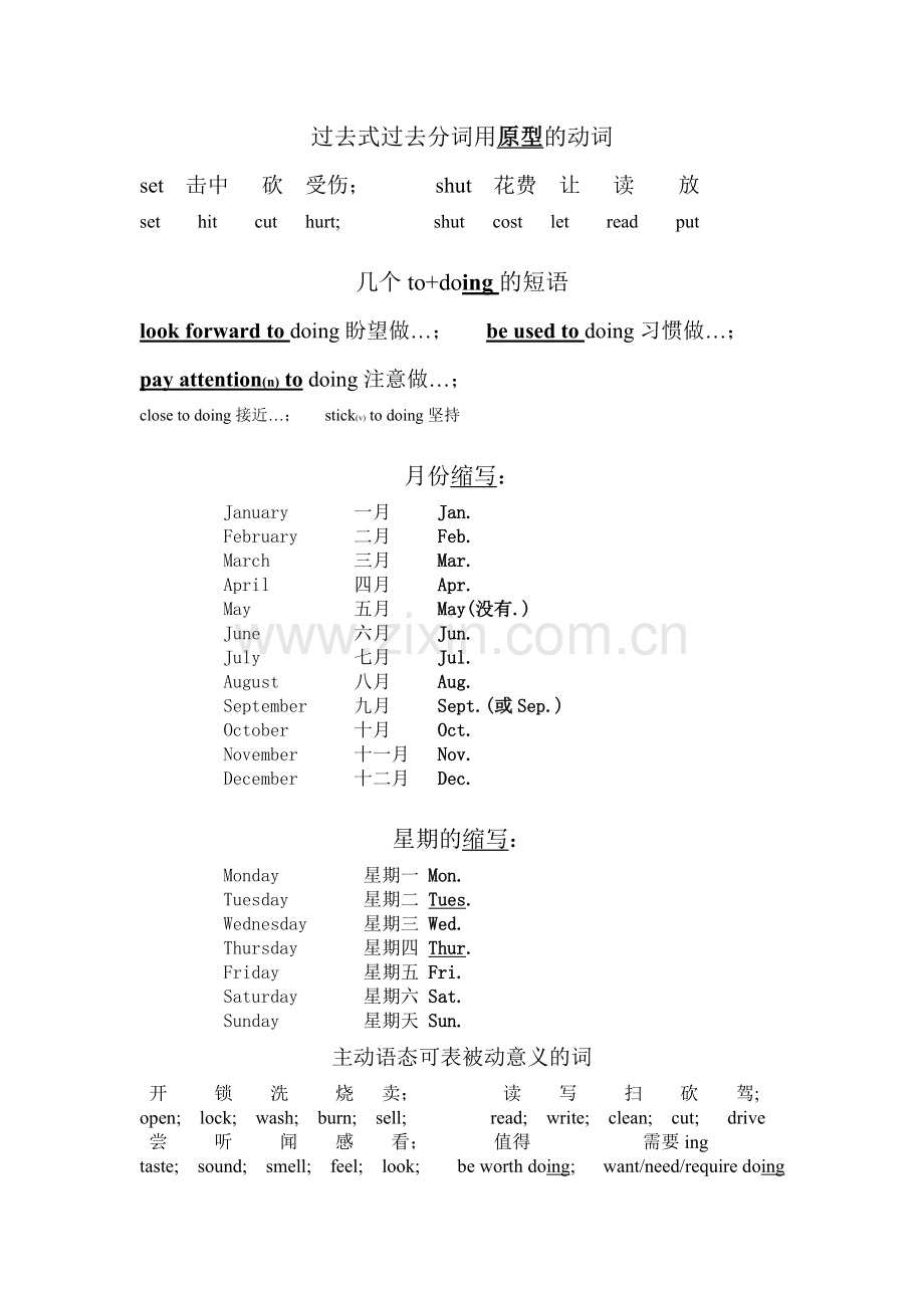 初中后面只能跟动词ing形式的单词.doc_第2页