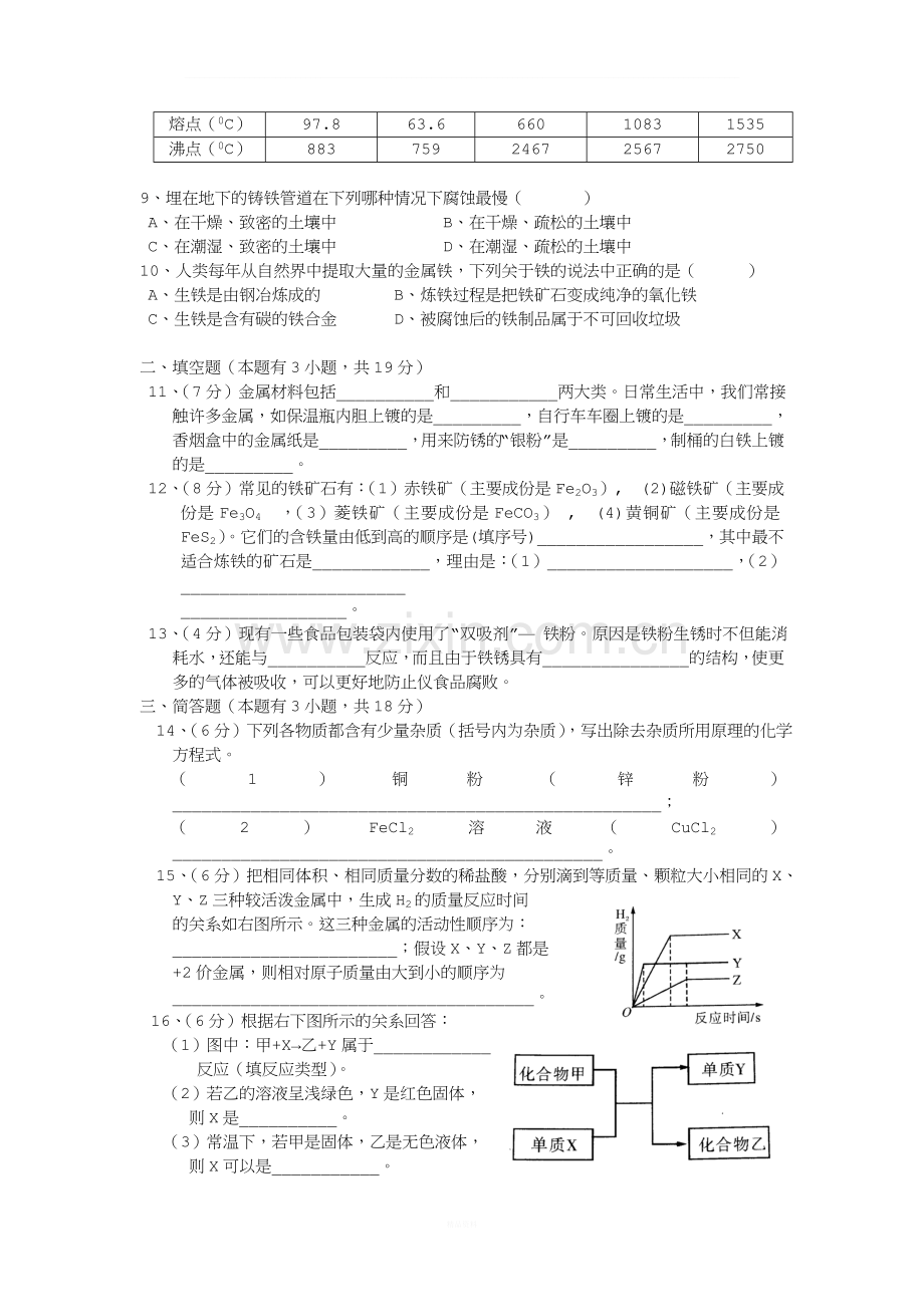 初三化学第八单元测试题.doc_第2页