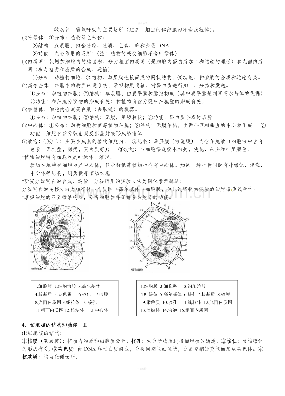 浙教版高中生物必修1知识点.doc_第3页