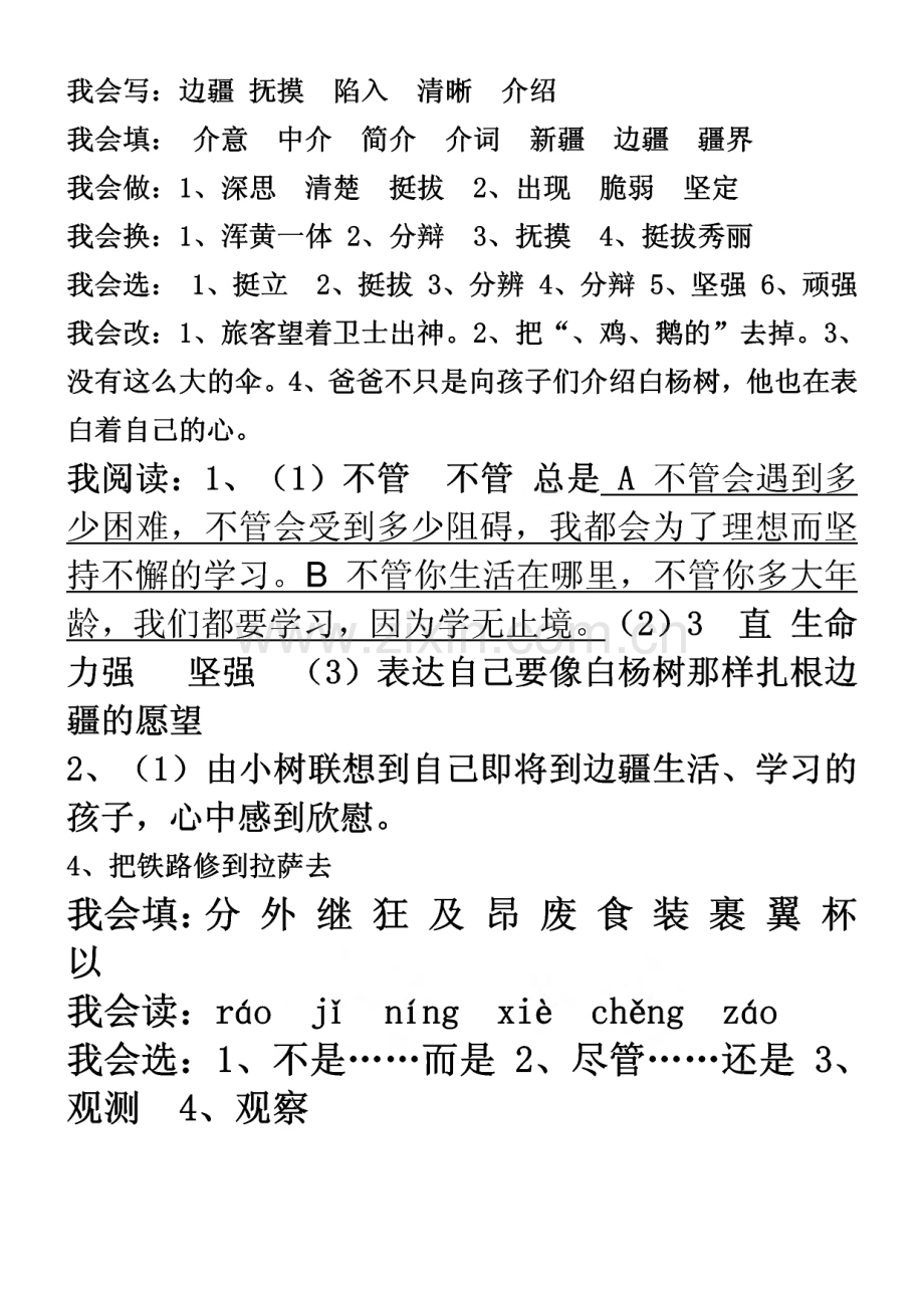 人教版五年级语文下册配套练习册答案.pdf_第2页