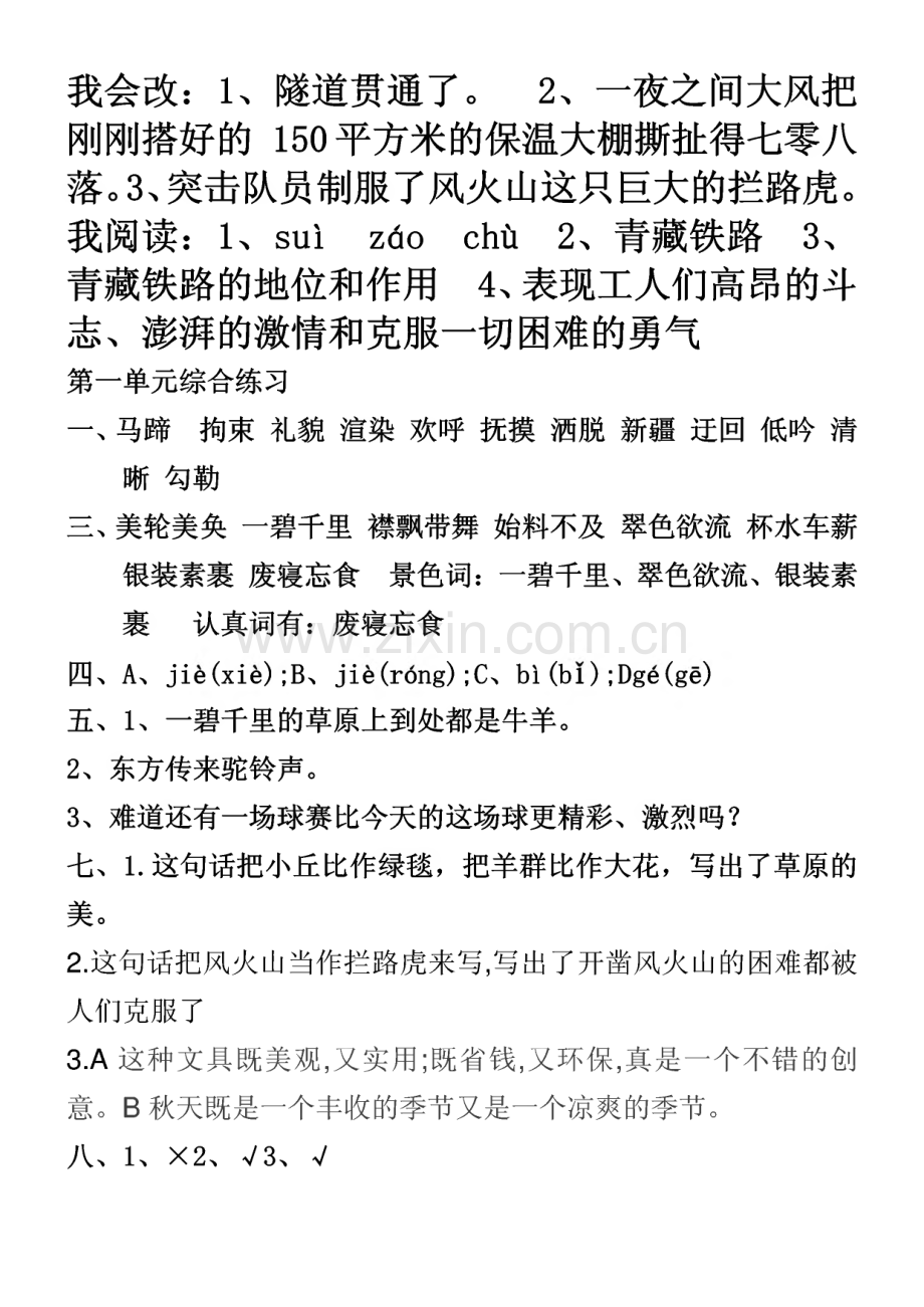 人教版五年级语文下册配套练习册答案.pdf_第3页