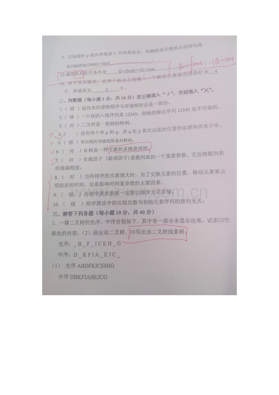 -合肥学院2010年数据结构期末试卷.doc_第2页