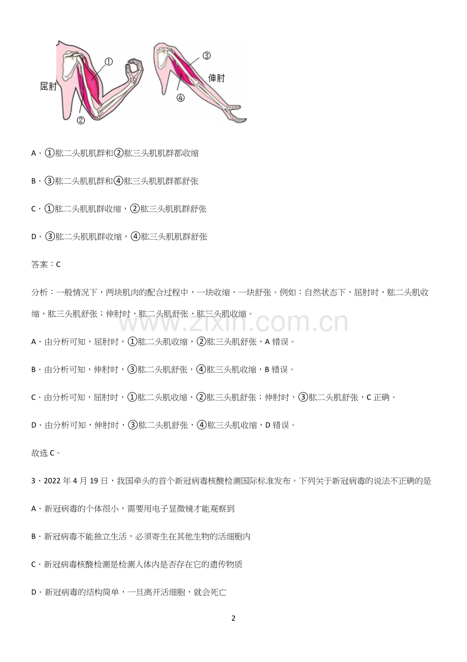 人教版初中生八年级上册第五单元生物圈中的其他生物易混淆知识点.docx_第2页