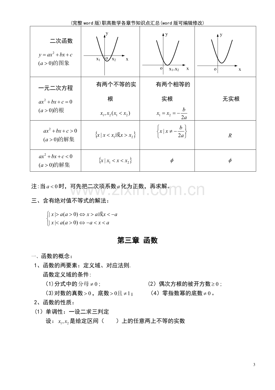 职高数学各章节知识点汇总.pdf_第3页