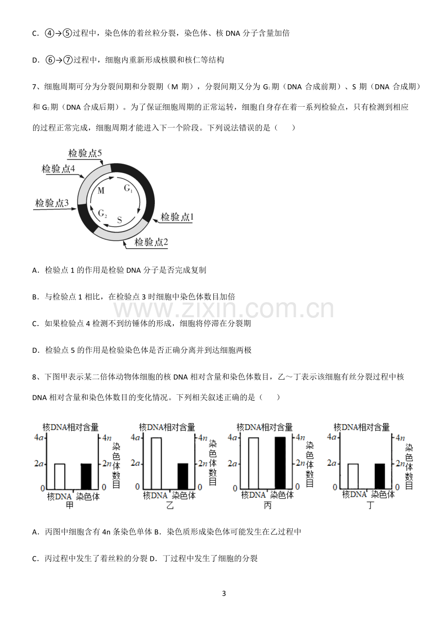 (文末附答案)人教版2022年高中生物细胞的生命历程考点突破.pdf_第3页