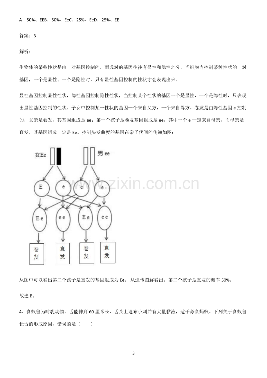 2022届初中生物生物圈中生命延续知识点梳理.pdf_第3页