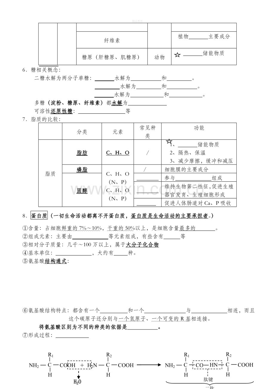 高中生物必修1基础知识填空版.doc_第2页