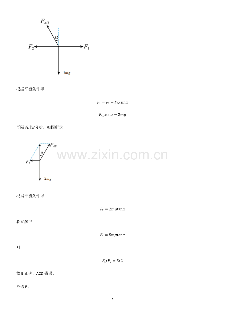 高中物理力学相互作用题型总结及解题方法.pdf_第2页