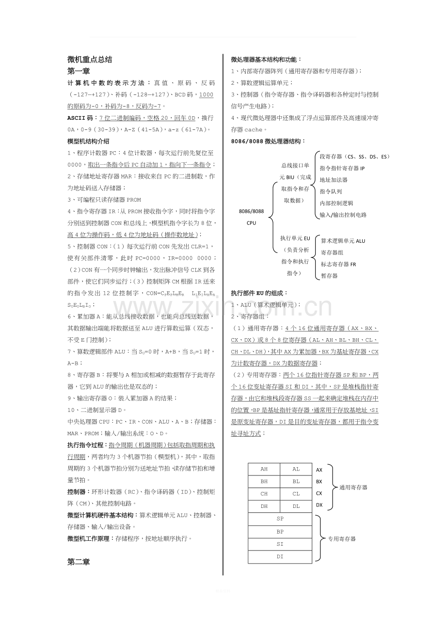 微机原理及接口技术期末复习资料重点归纳.doc_第1页