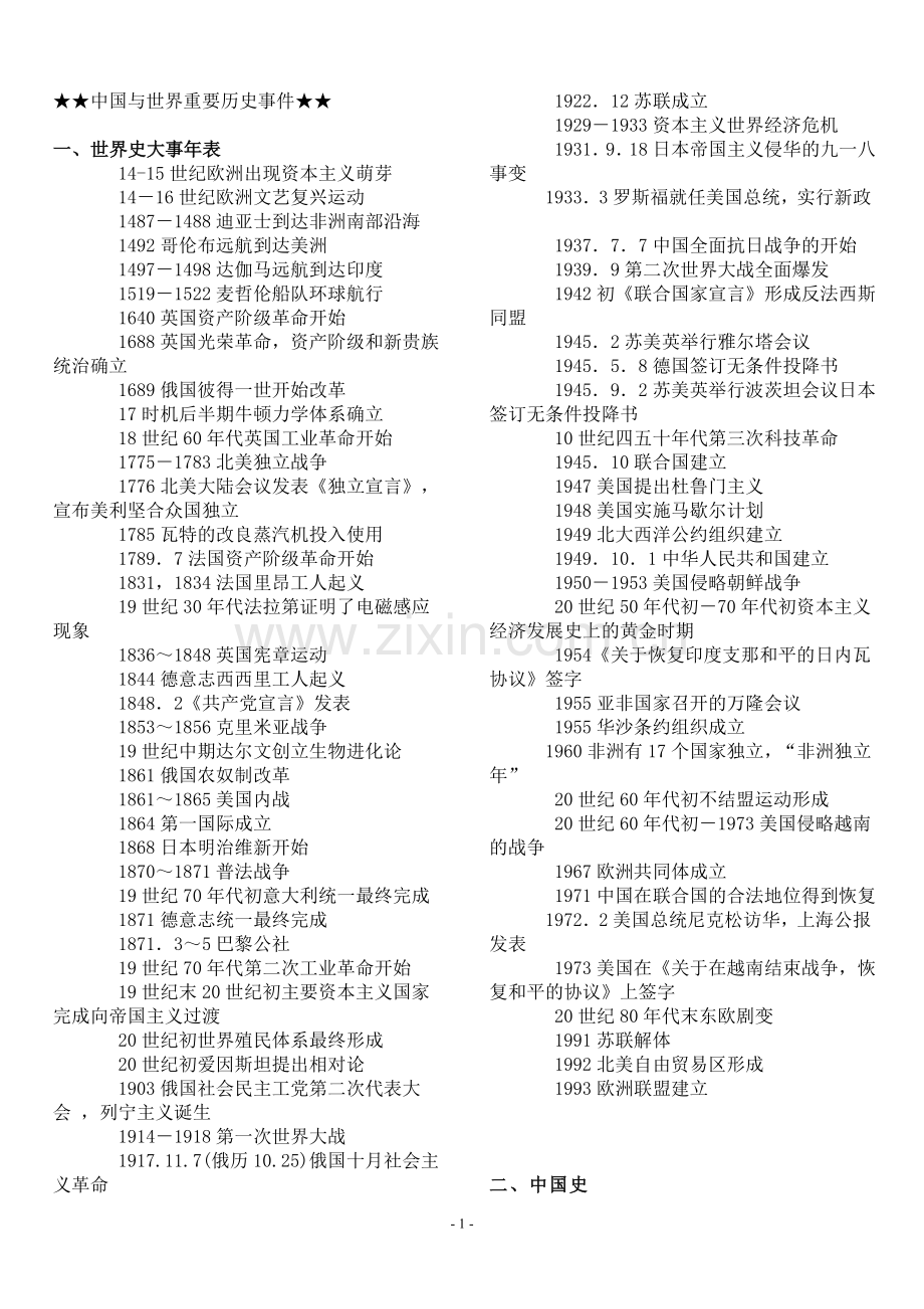 高中历史大事年表(最终).doc_第1页