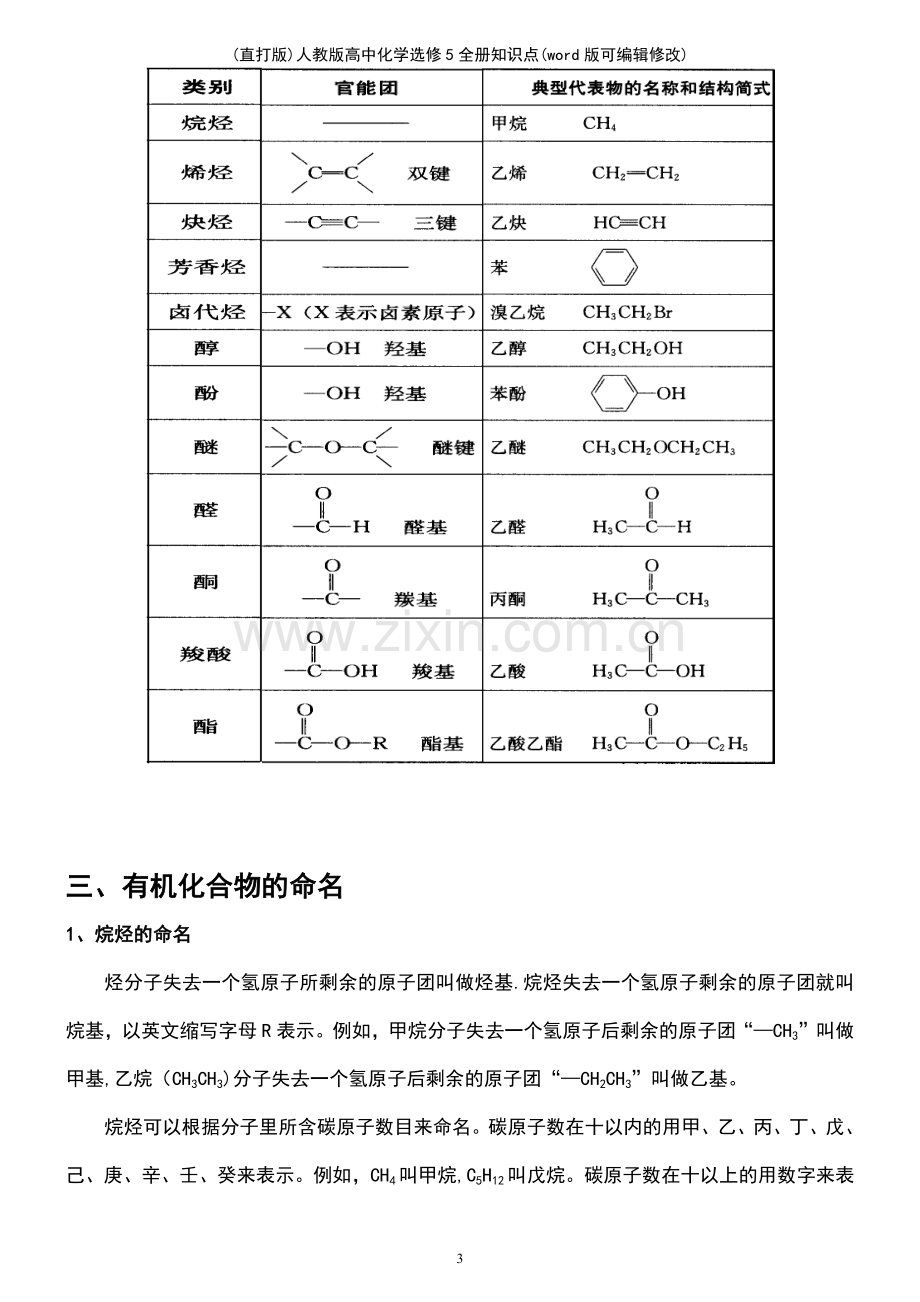 人教版高中化学选修5全册知识点.pdf_第3页