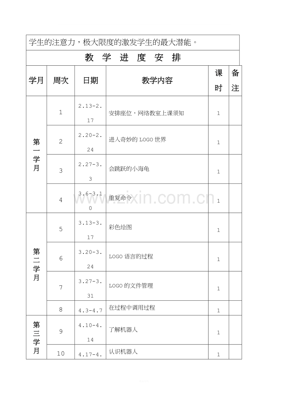 川教版六年级下册信息技术教学工作计划.doc_第3页