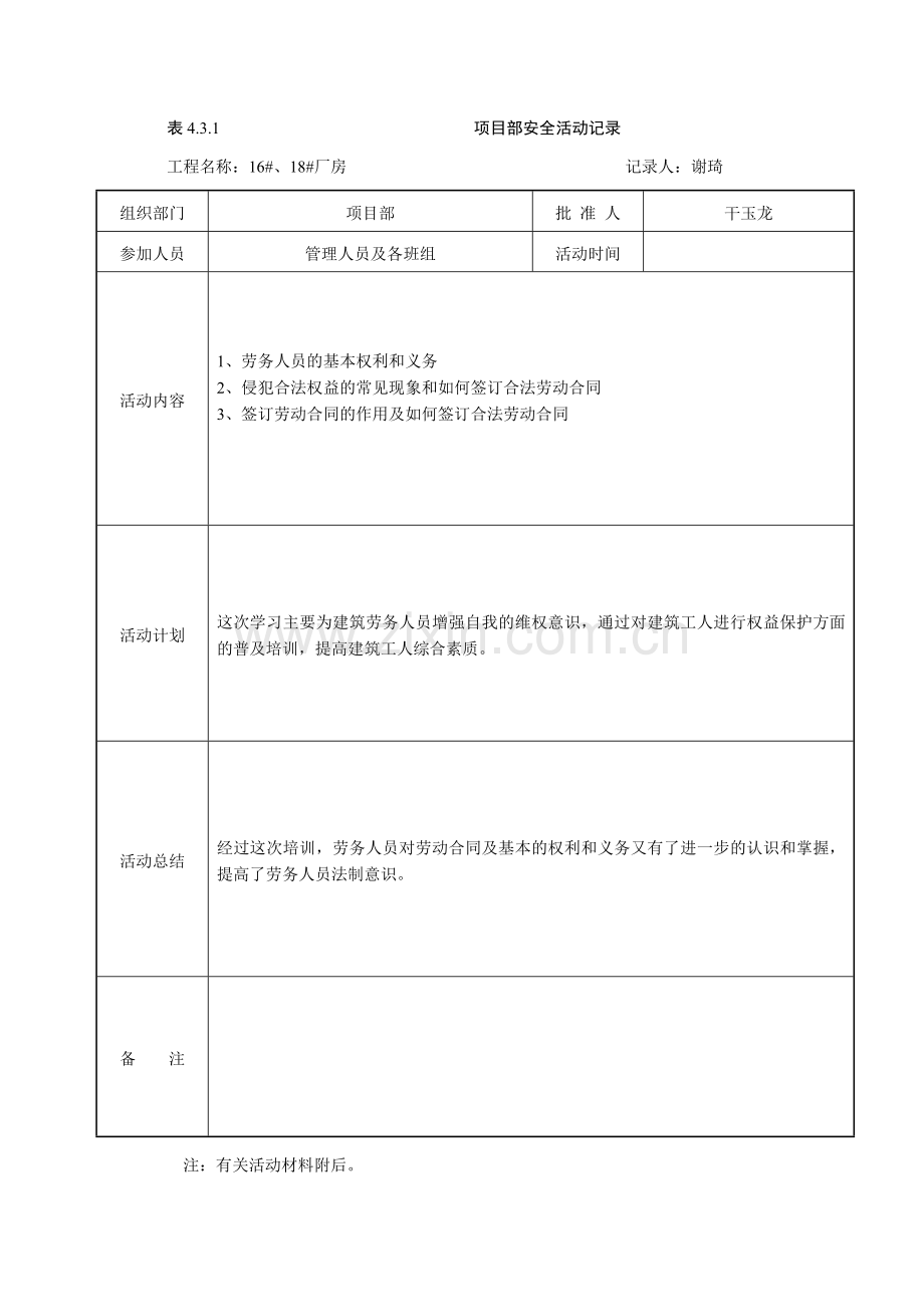 4.3.1-2项目部安全活动记录会议记录.doc_第2页