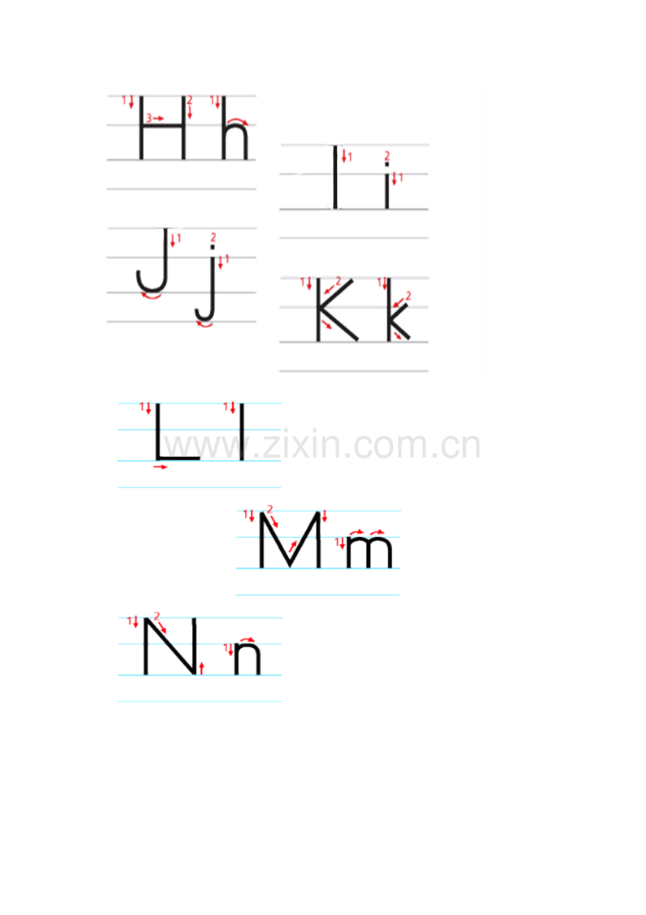 棍棒体英语26个字母表上海小学笔顺.doc_第2页