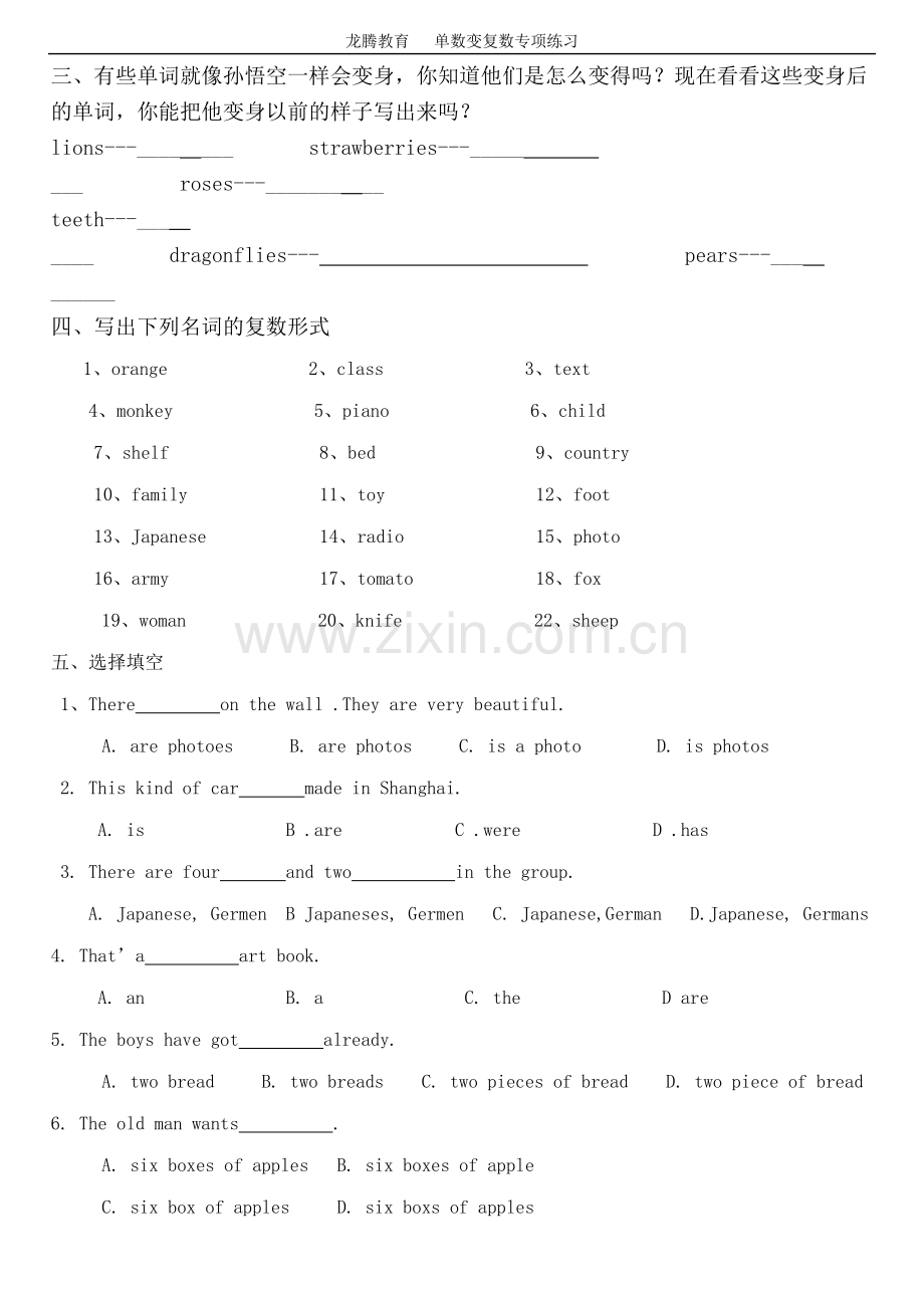 可数名词单数变复数专项练习.doc_第2页