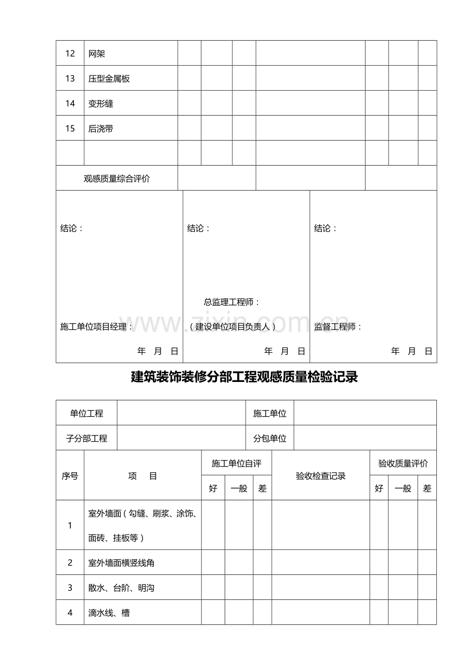 子分部工程观感质量检验记录.doc_第3页