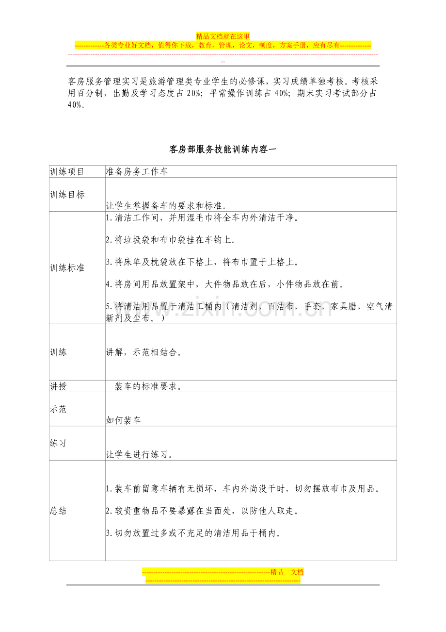 酒店服务与管理技能实习大纲.doc_第2页