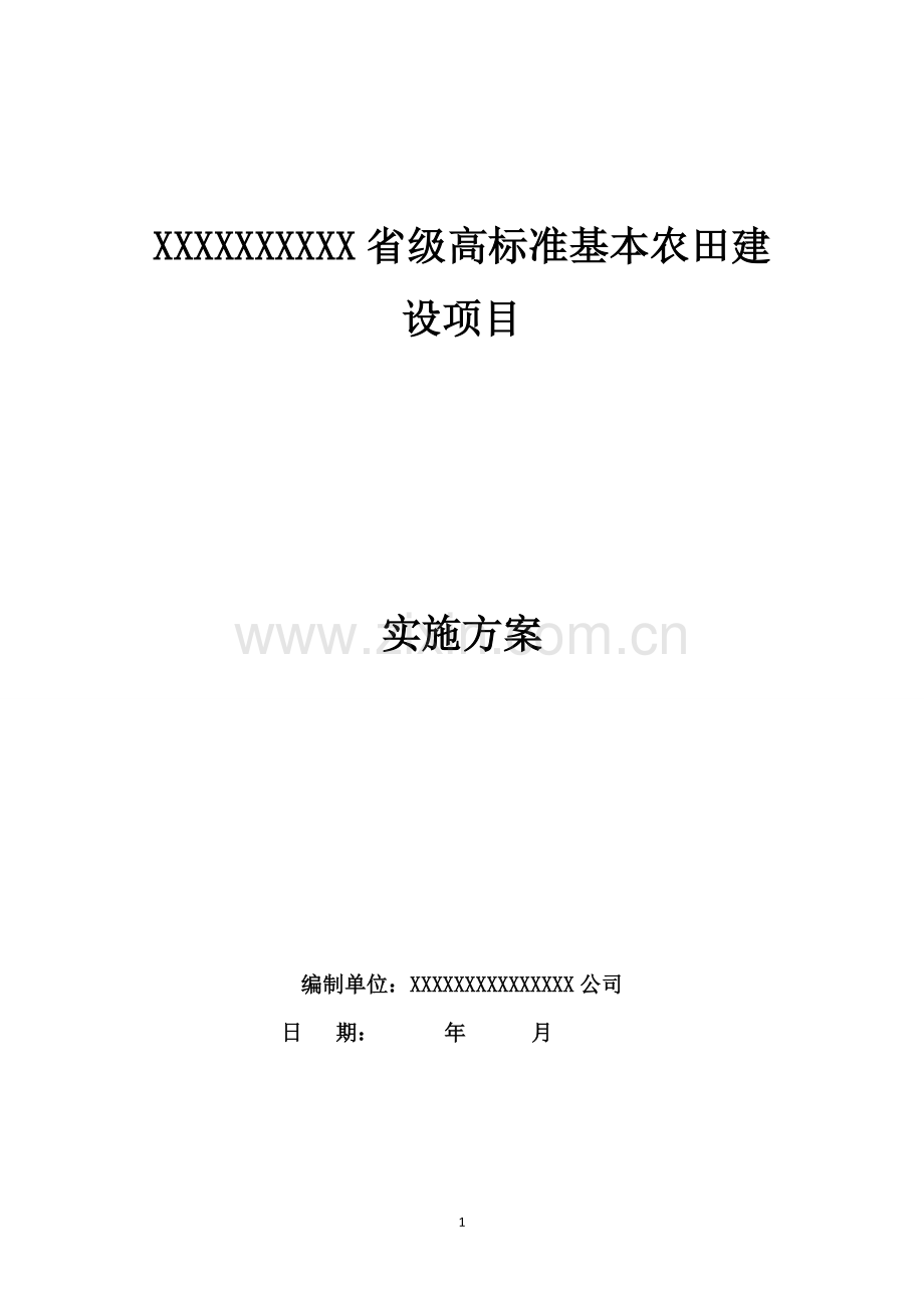 土地整理项目(高标准基本农田建设项目)实施方案.doc_第1页