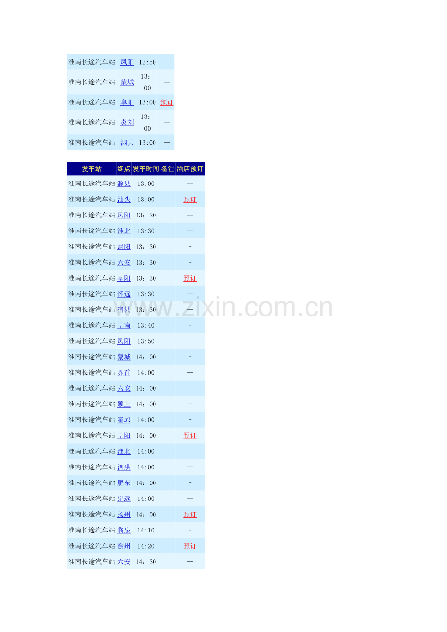 淮南长途汽车站时刻表.doc_第2页