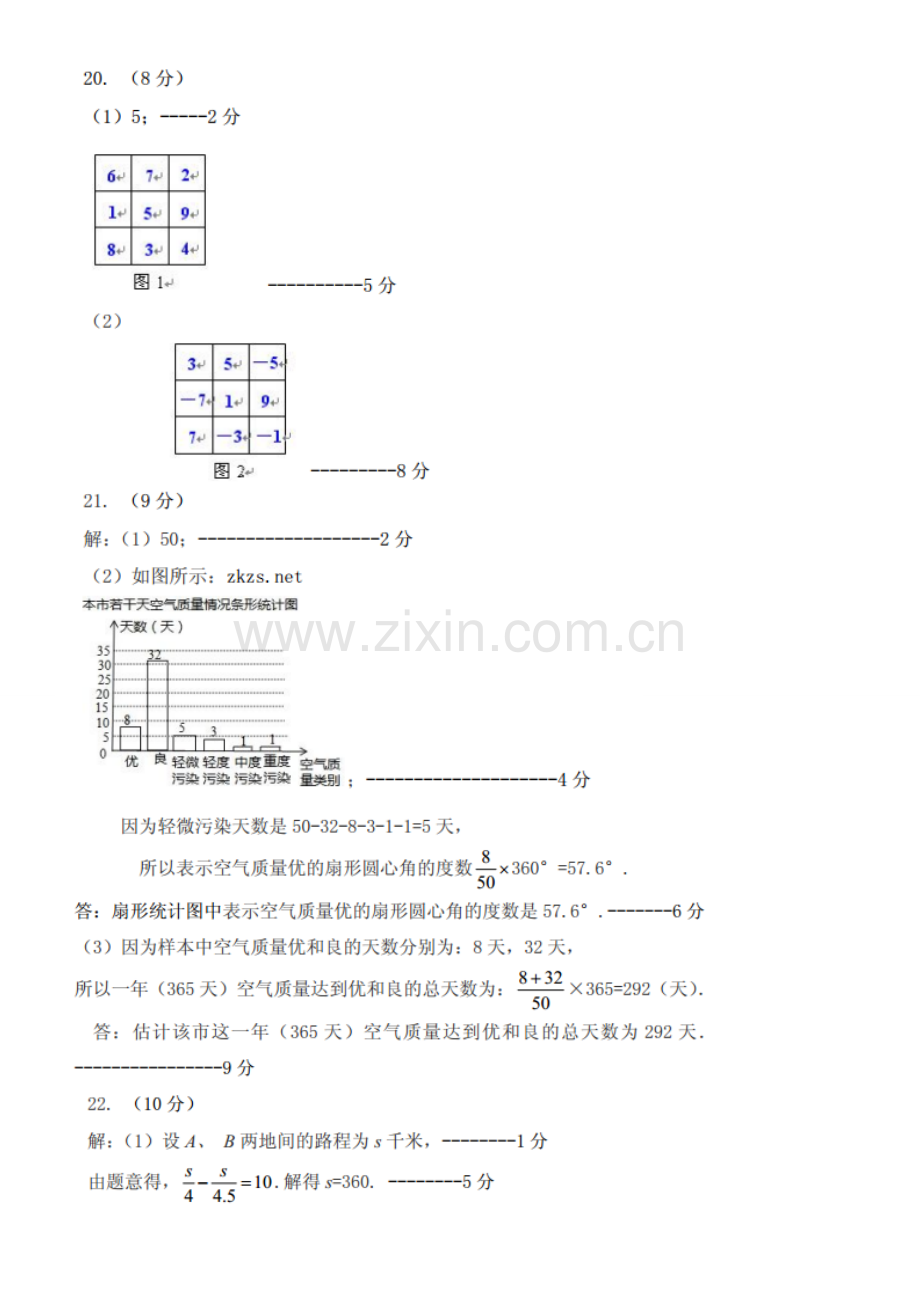 郑州市2014至2015学年上学期期末考试七年级数学答案.doc_第2页