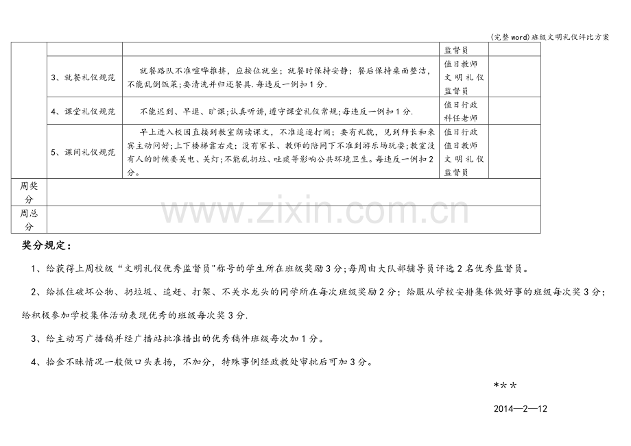 班级文明礼仪评比方案.doc_第3页