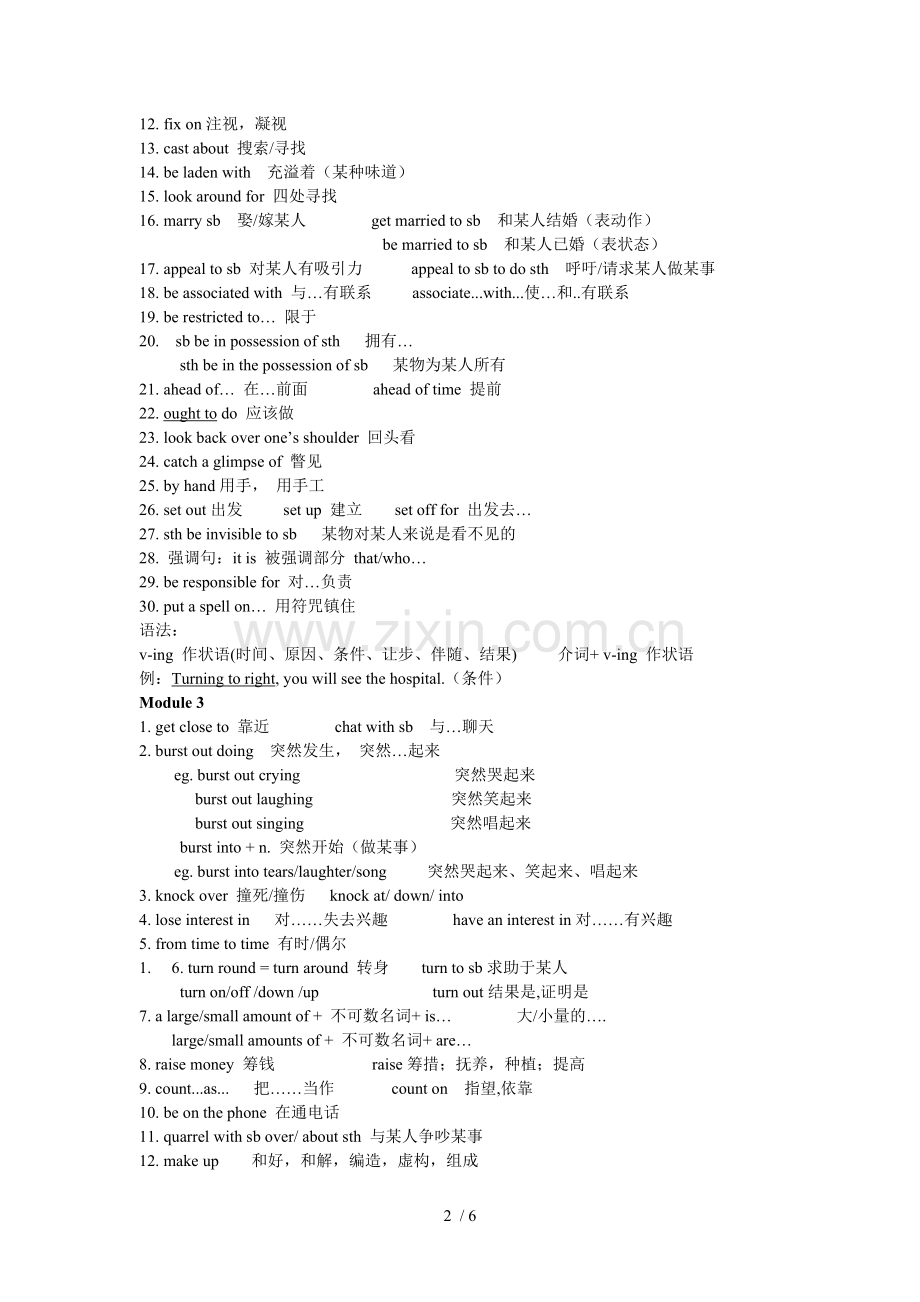 外研新版高中英语选修6重点短语及考点.doc_第2页