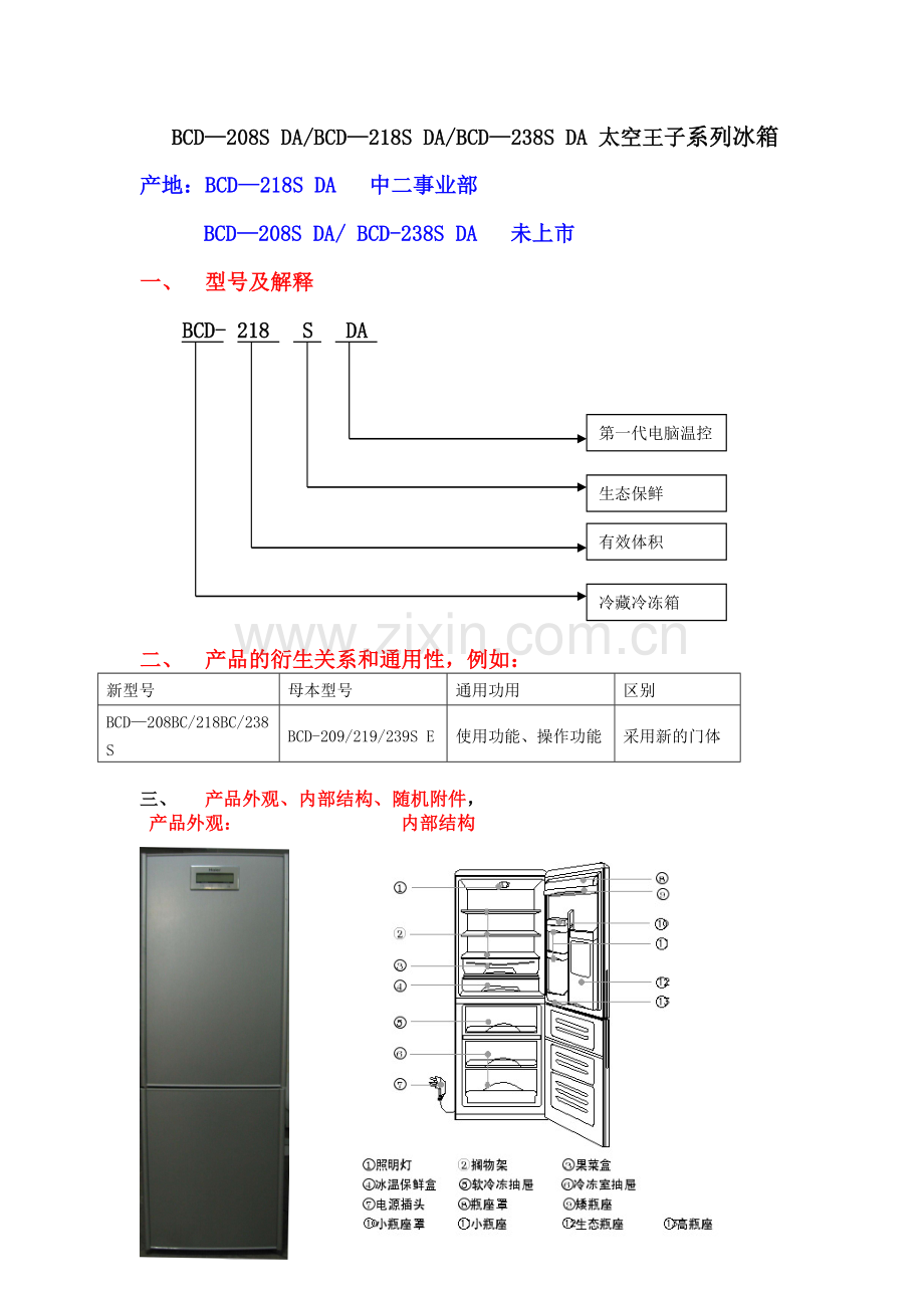 海尔太空王子系列冰箱说明书.doc_第1页