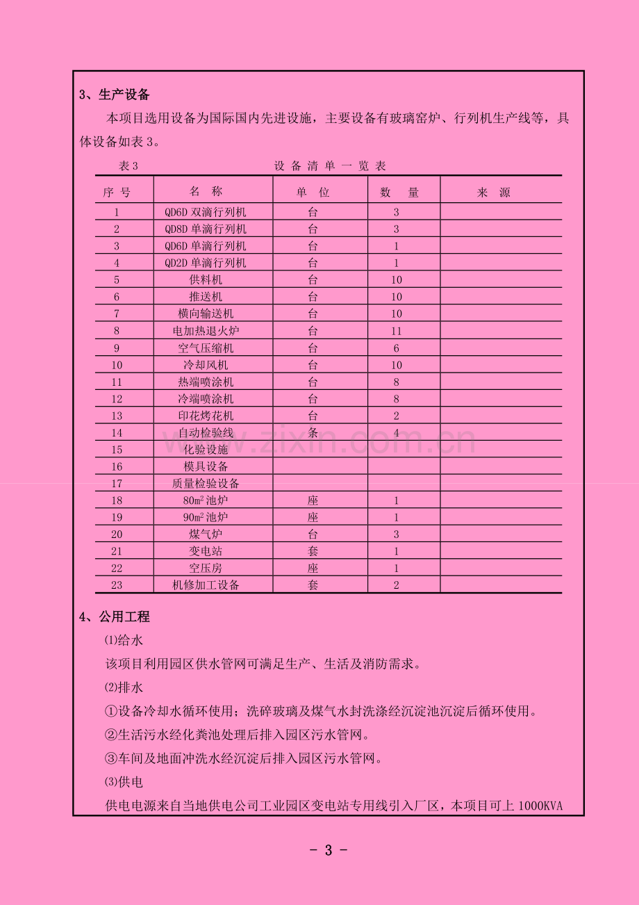 xxx有限公司瓶罐玻璃制品项目环境评估报告.doc_第3页