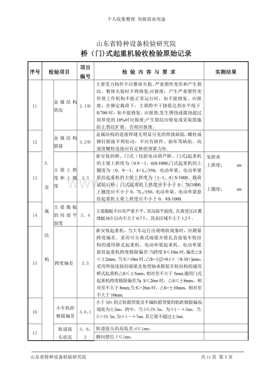 桥门式起重机验收检验原始记录.doc_第3页