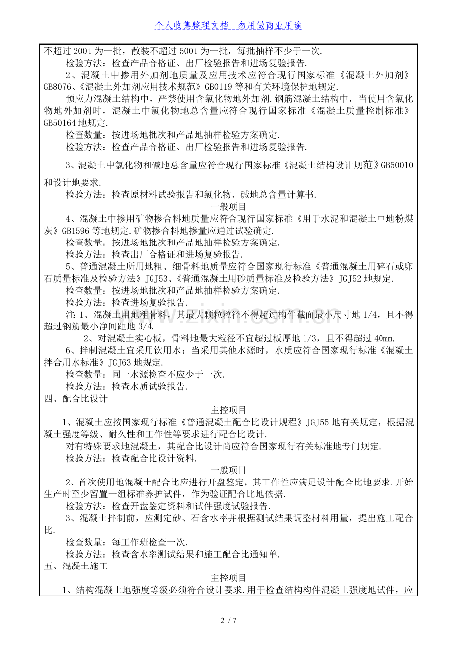 某政工程混凝土施工质量技术交底卡.doc_第2页