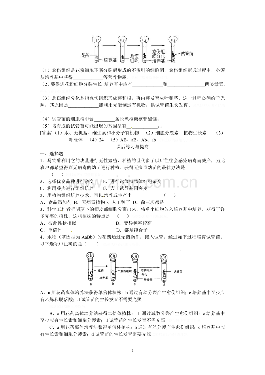 选修三专题二《植物细胞工程的实际应用》导学案.doc_第2页