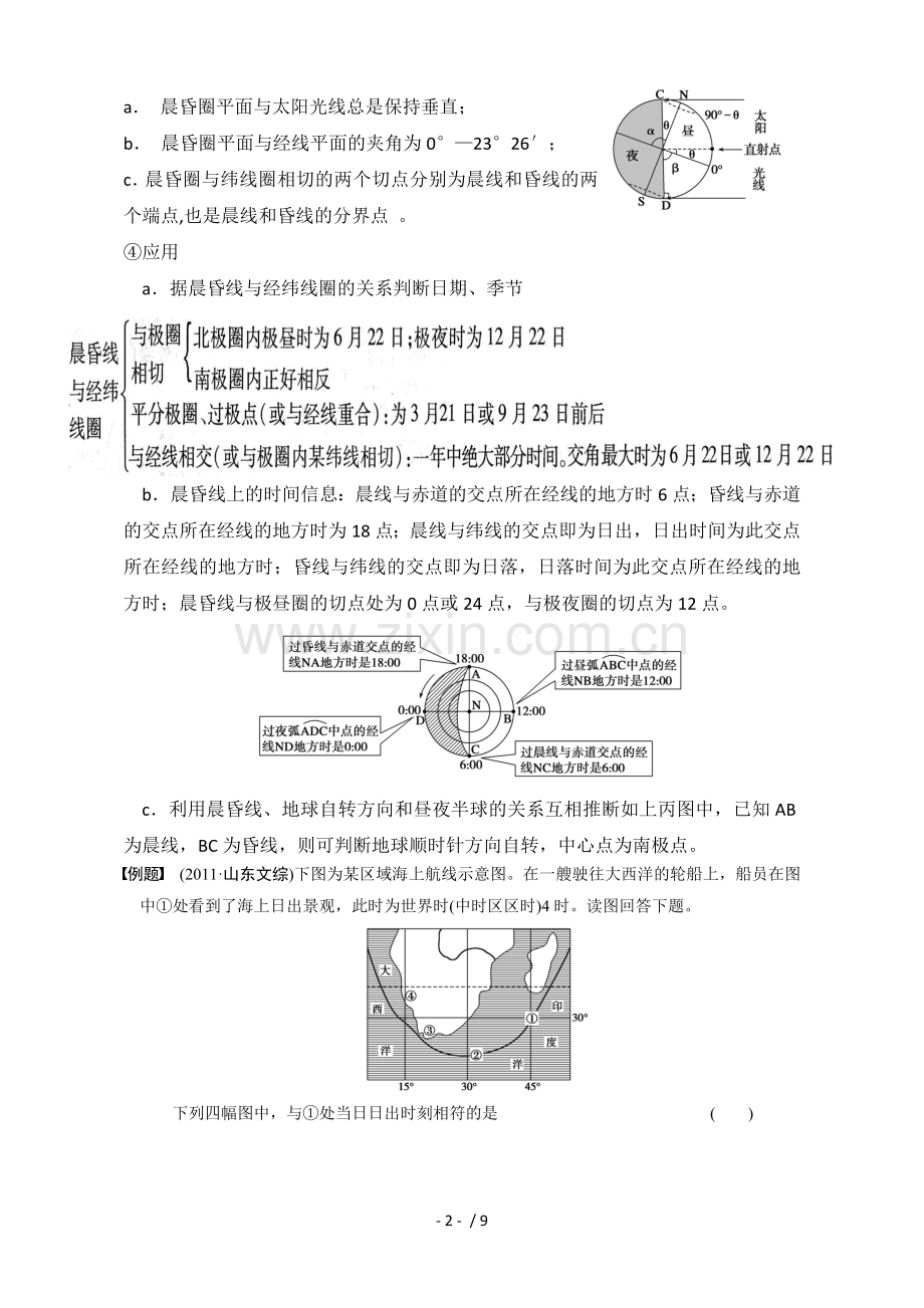 地球自转及地理意义测验题(高考复习).doc_第2页