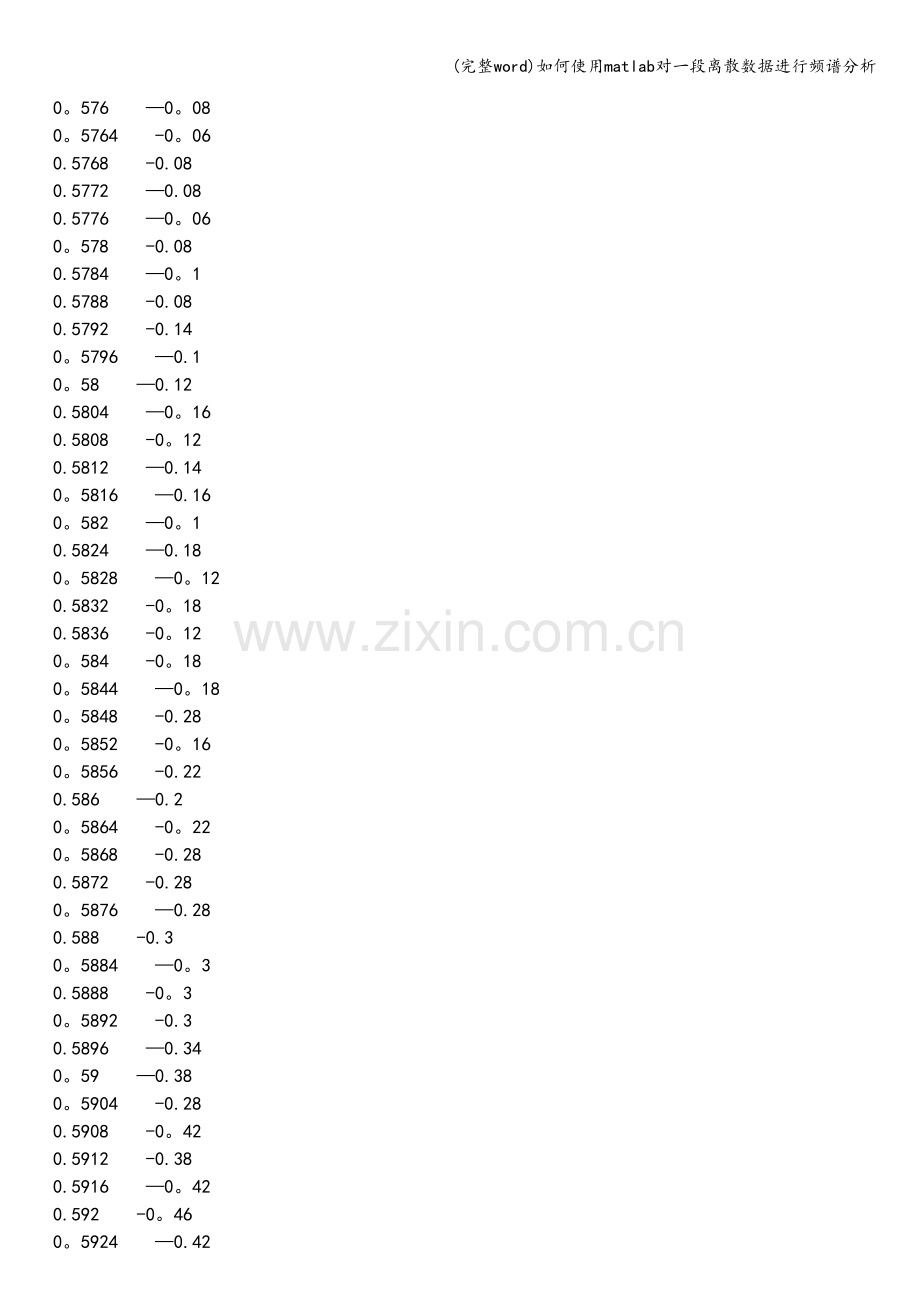 如何使用matlab对一段离散数据进行频谱分析.doc_第2页