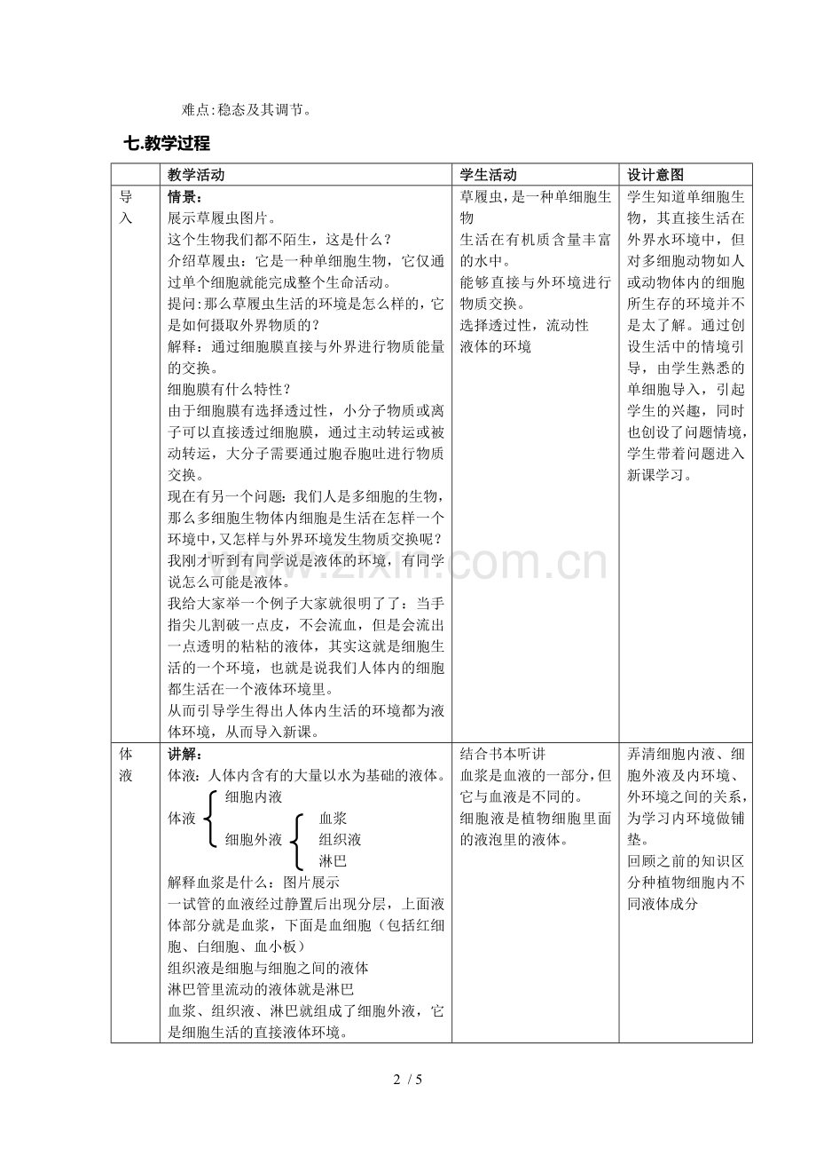 内环境与稳态优秀教案.doc_第2页