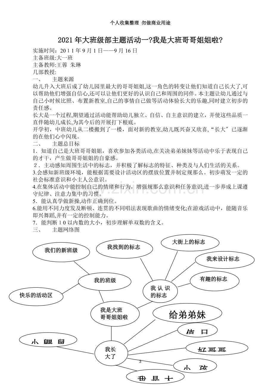 大班级部主题活动一《我是大班哥哥姐姐啦》.doc_第3页