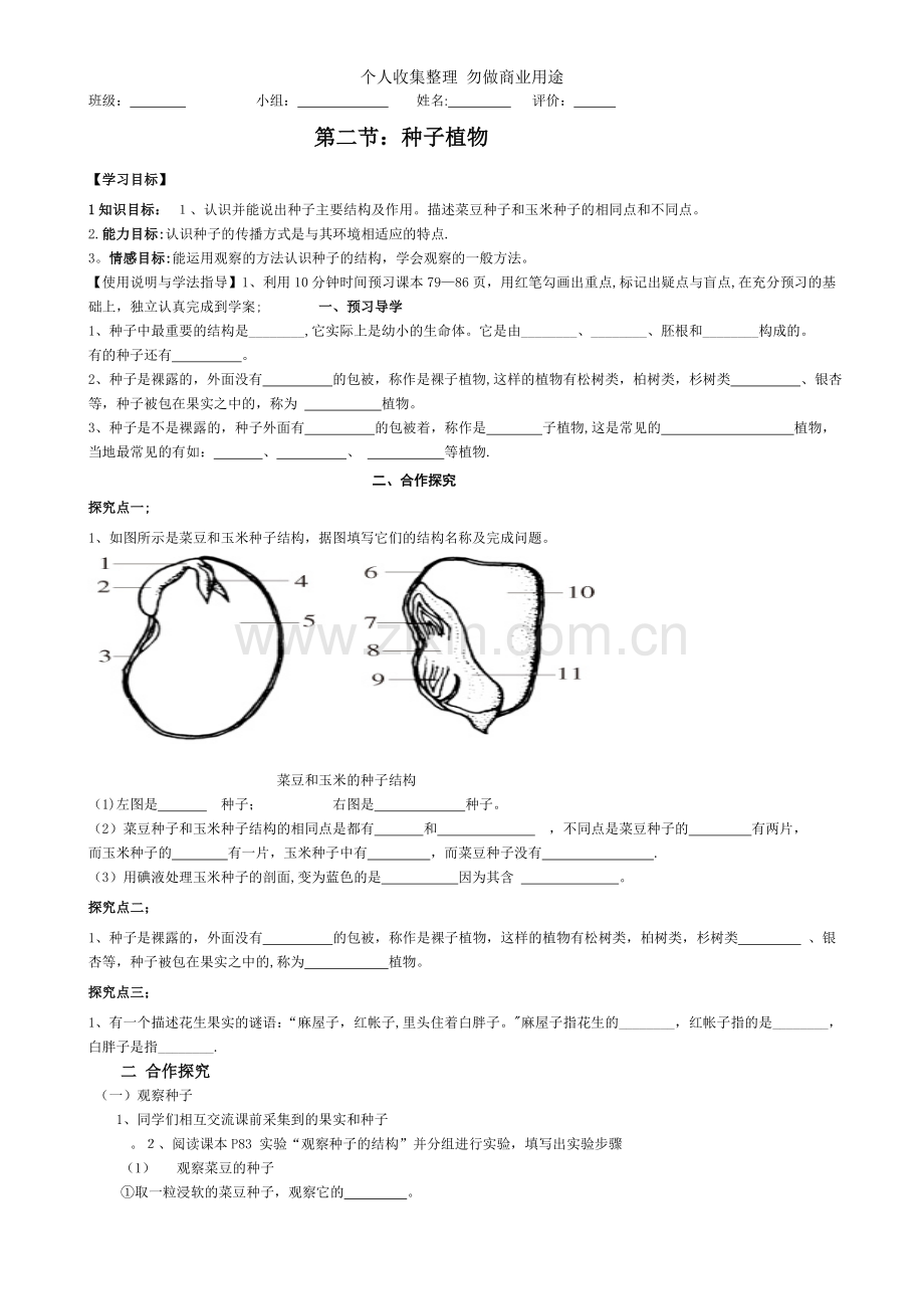 初一生物上三单元导学案2使用时间.doc_第3页