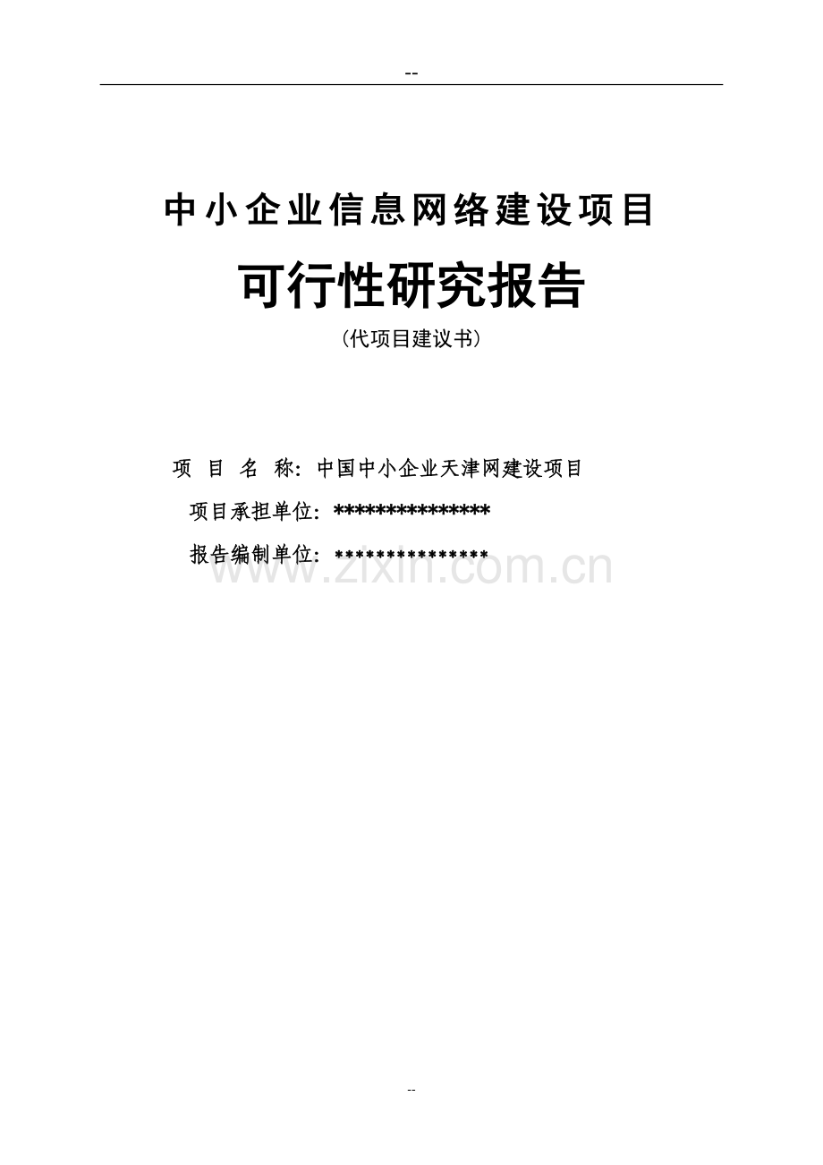 中国中小企业天津网项目建设可行性研究报告.doc_第1页