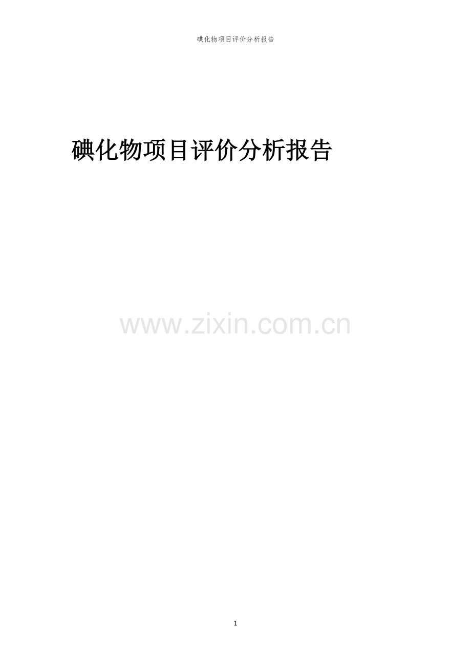 碘化物项目评价分析报告.docx_第1页