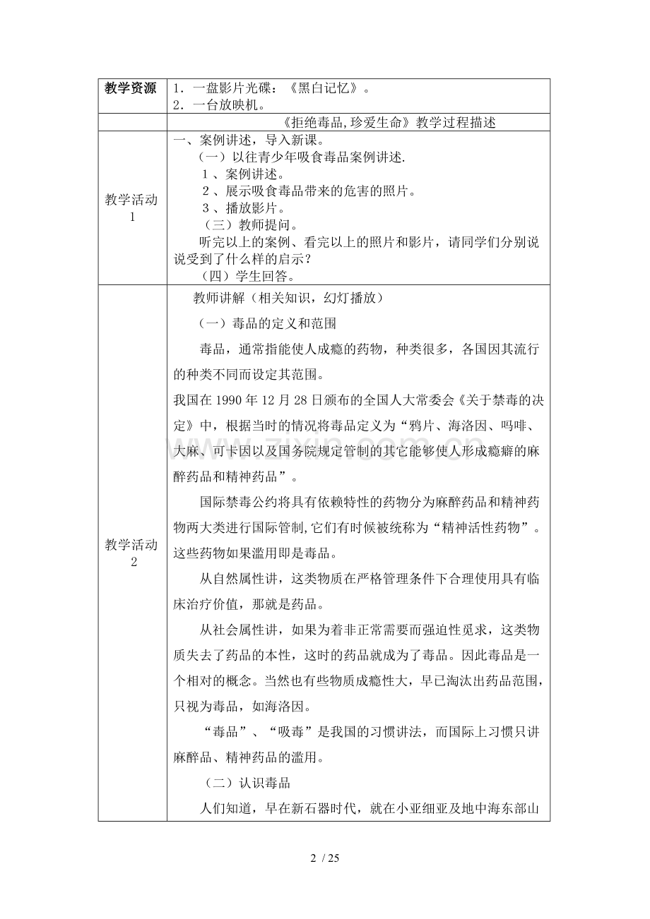 中学生预防毒品教育优秀教案.doc_第2页