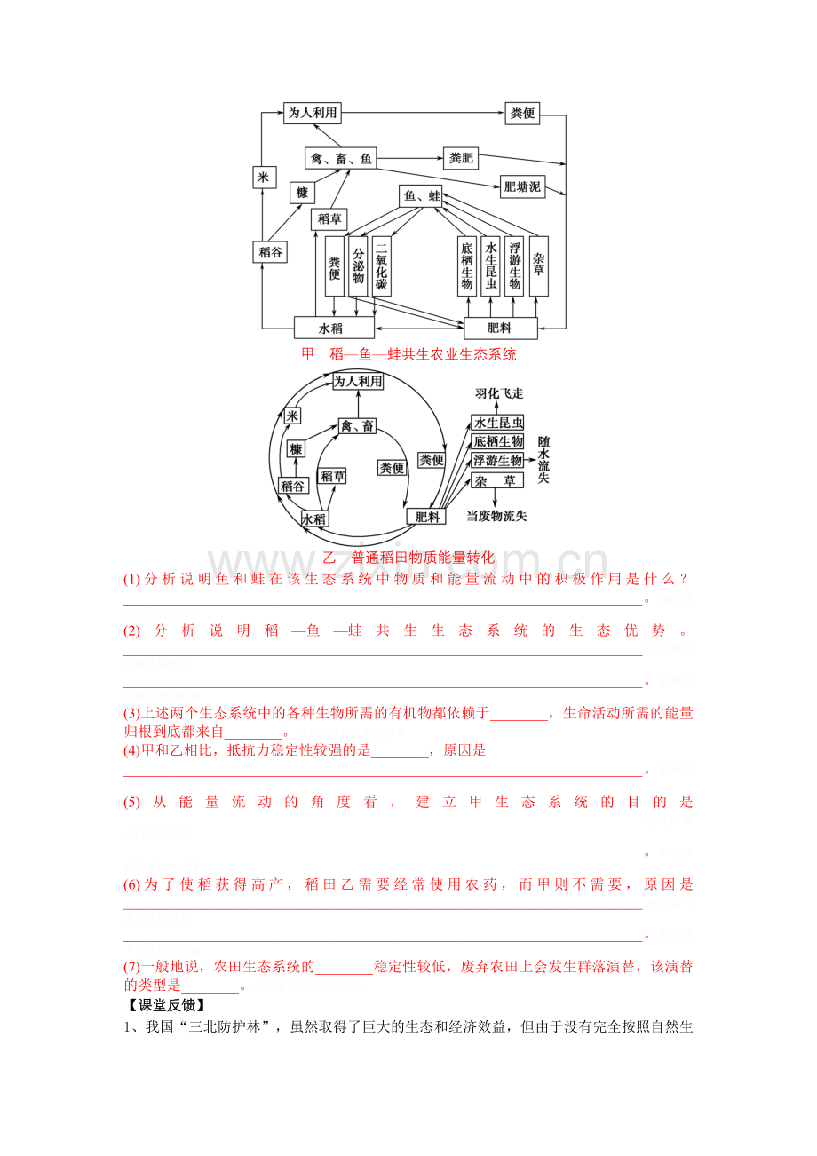 高二生物第五章生态工程第一课时导学案doc.doc_第3页