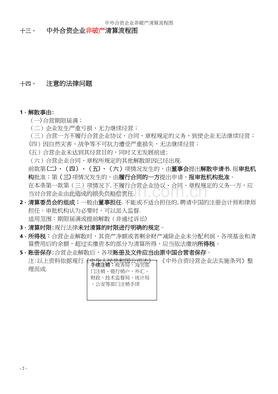 中外合资企业非破产清算流程图.docx_第2页